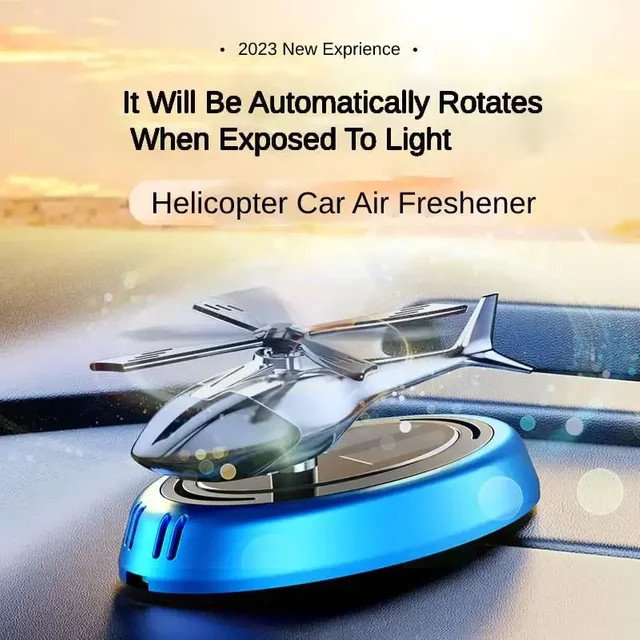 Sikeo Solar Auto Lufterfrischer Hubschrauber Rotierendes Aromatherapie Parfüm für die Innendekoration - Bild 1