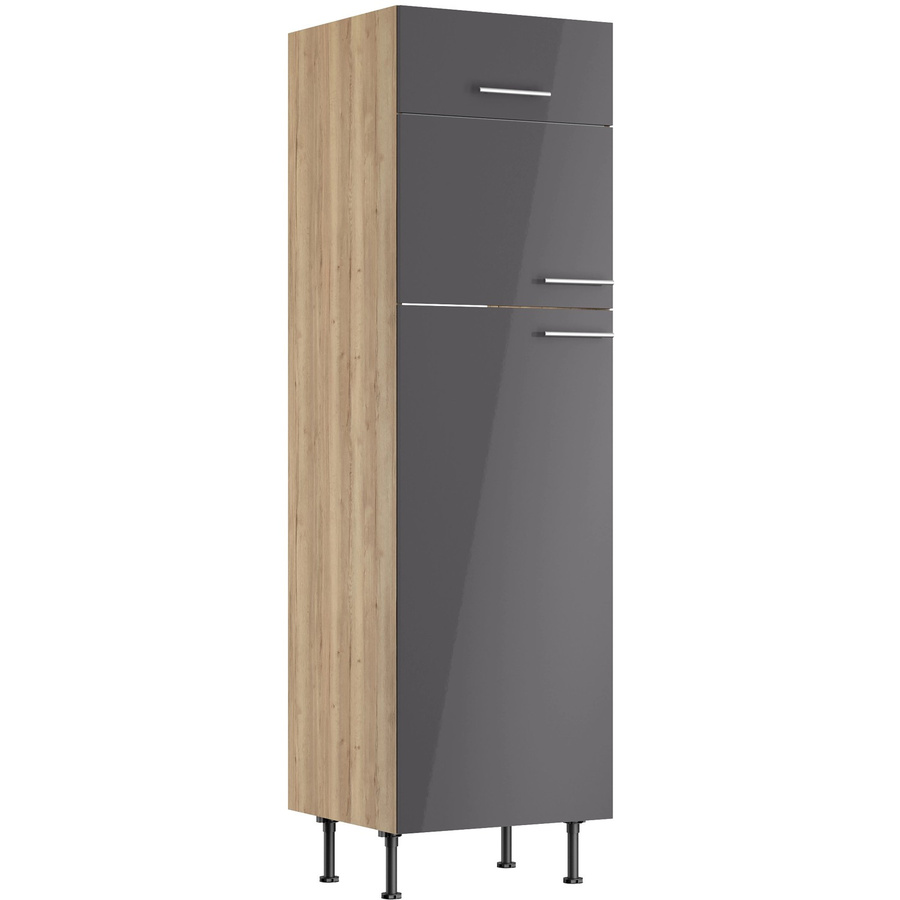 Optifit Küchen-Hochschrank Jonte984 für Kühl-Gefrier-Kombination, Anthrazit-WildEiche, B/T/H: 60 x 58,4 x 211,8 cm - Bild 2