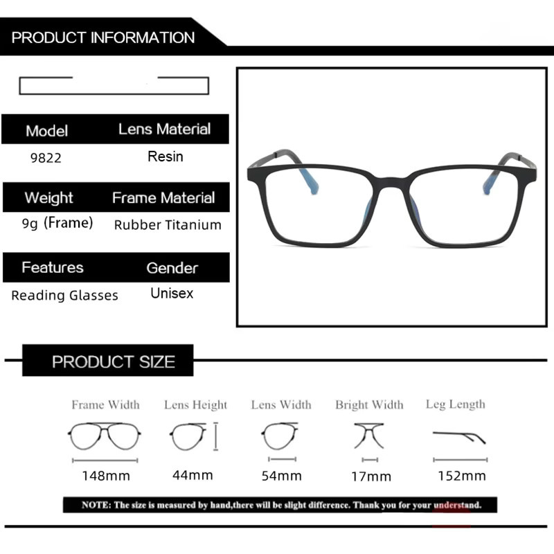 LOERHUNAR Lesebrille, quadratisch, Titan, Vollrand, Schwarz, Herren, Blaulichtfilter - Bild 4