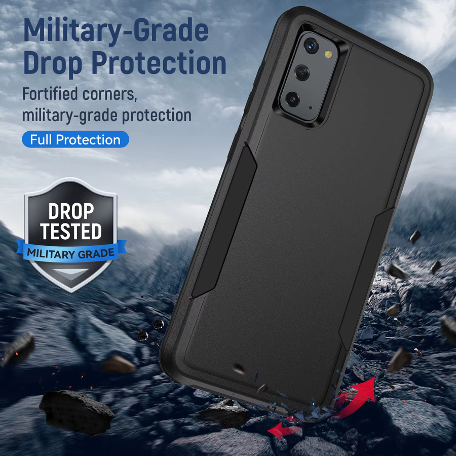 Stoßfeste 2in1 Dual-Schicht Schutzhülle für Samsung Galaxy S10 Plus in Schwarz - Bild 2