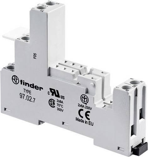 Finder 97.02.7 Relaissockel in Grau und Weiß, L x B x H: 64,9 x 15,8 x 82,9 mm - Bild 1