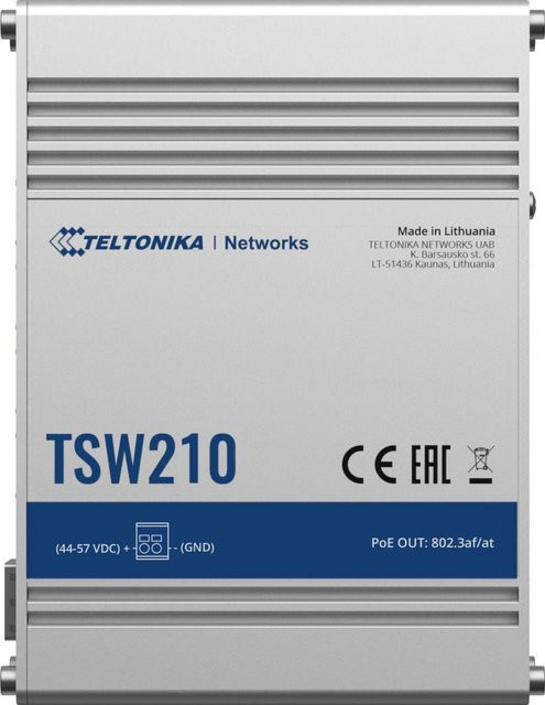 Teltonika TSW210 IP30 Industrie Unmanaged Switch mit 8-Port 1Gbit und 2-Port SFP in Silber - Bild 1