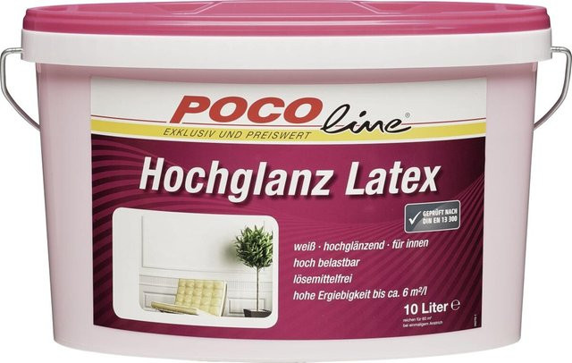 POCOline Latexfarbe Weiß, lösungsmittelfrei und emissionsarm, 10 l - Bild 1