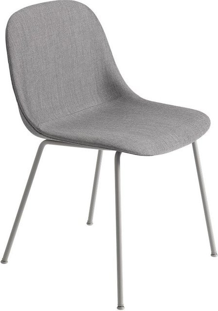 Muuto Fiber Side Stuhl mit Rohrgestell in Grau - Bild 1