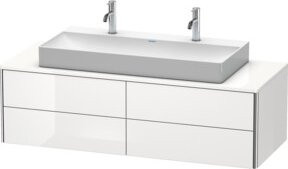 Duravit Waschtischunterschrank XSquare wandhängend mit 4 Schubladen, Farbe Weiß glänzend, B/T/H: 140 x 40 x 40 cm - Bild 1