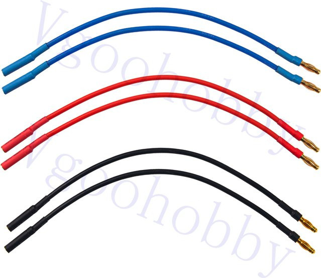 6er Pack Gold Bullet Connector Verlängerungskabel mit 4,0mm Bananensteckern 14AWG Männlich Weiblich für Auto, Boot und bürstenlose Motoren - Bild 1
