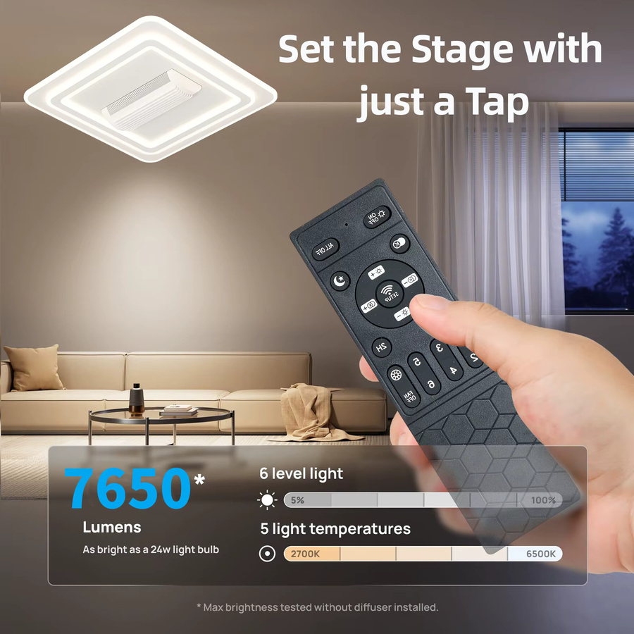 IRALAN LED Deckenventilator mit Licht und Fernbedienung in Weiß für Wohnzimmer und Schlafzimmer - Bild 2