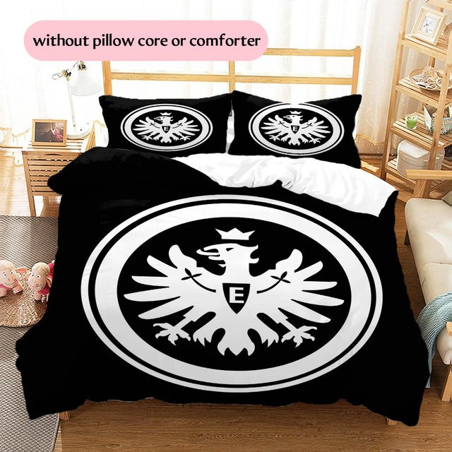 Eintracht Frankfurt FC Bettwäsche Set HAPPYDAYSET Schwarz mit 1 Bettbezug und 2 Kissenbezügen B/H: 135 x 200 cm - Bild 1