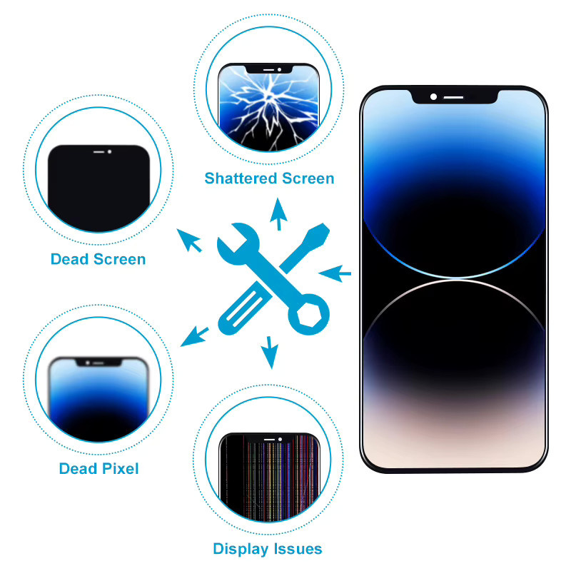 MSMADE OLED Display Ersatzteil für iPhone 14 Pro Max und iPhone 14 Plus in Schwarz mit 3D Touchscreen und True Tone Funktion - Bild 3