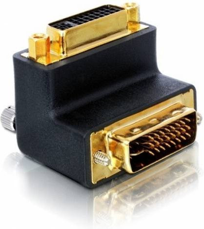 Delock 65173 DVI Adapter Schwarz mit 1x DVI-Stecker 24+1pol. und 1x DVI-Buchse 24+5pol. - Bild 1