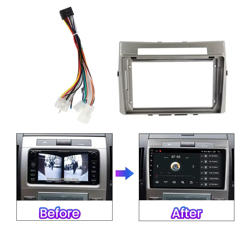 Mekede Multimedia-Armaturenbrett Blende für Toyota Verso 2005-2011, 9-Zoll-Montageplatte Rahmen in Grau - Bild 2