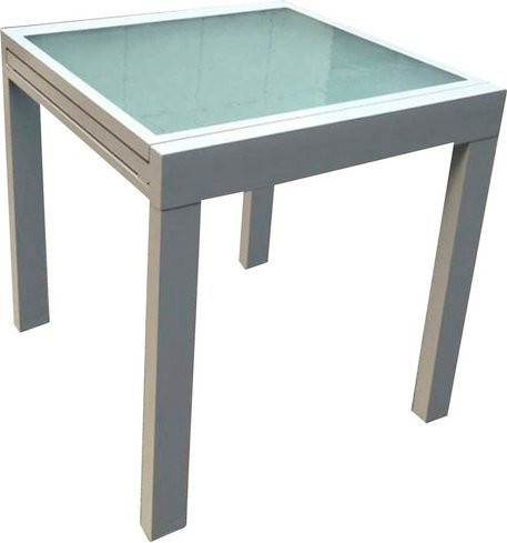 GARDEN PLEASURE Ausziehtisch LOLA aus Glas und Aluminium in Grau, Breite: 65 cm, Länge: 130 cm - Bild 1