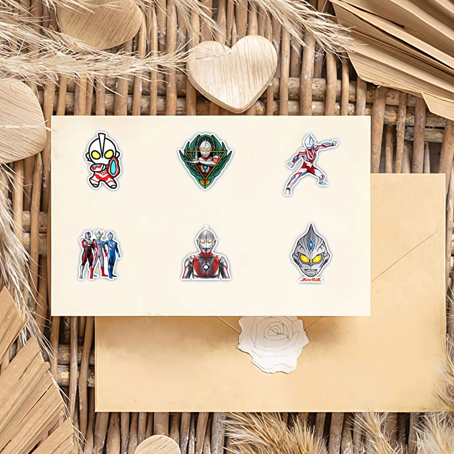 100 Stück Ultraman Anime Aufkleber aus wasserfestem PVC in Multicolour für Laptops und Wasserflaschen - Bild 5