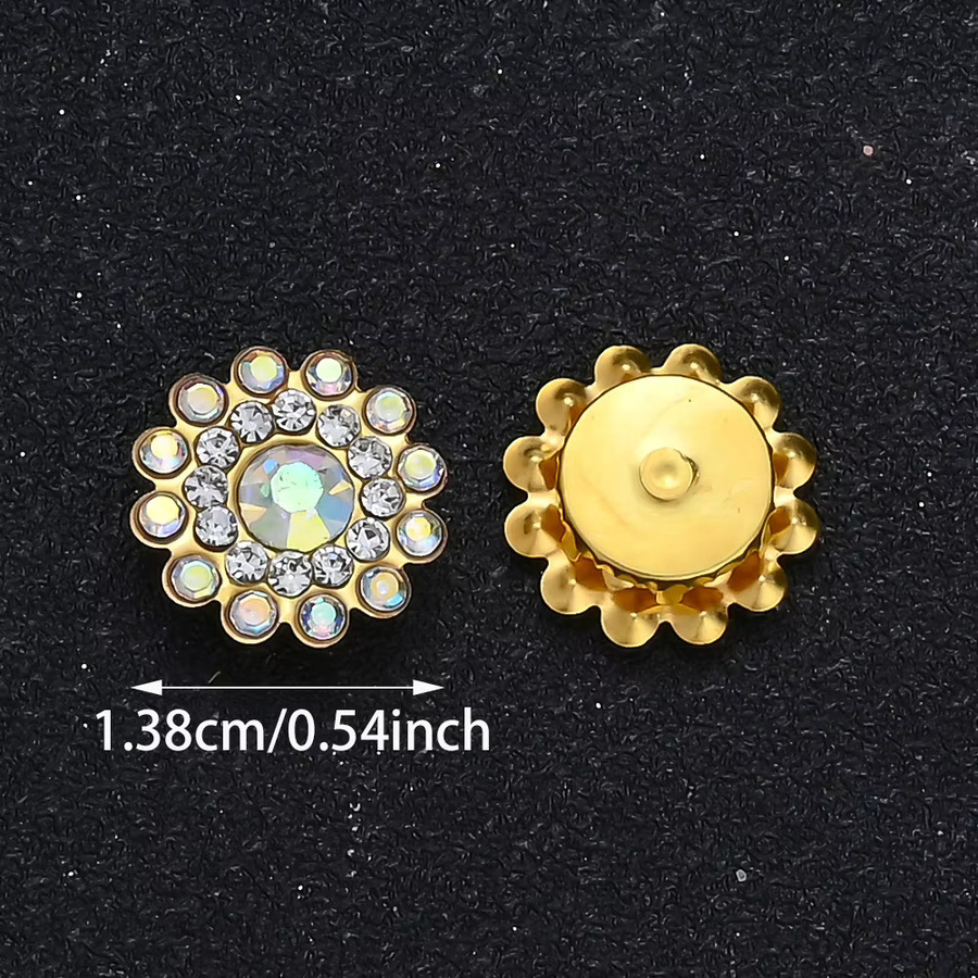 iYOE Sonnenblume mit Strass-Flachapplikation AB Weiß, Unisex - Bild 5