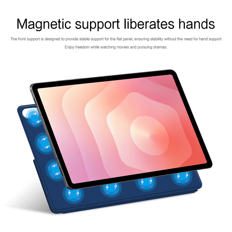 Samsung Galaxy Tab S11 5G Schutzhülle mit Magnetischem Smart Cover und Multi-Falt-Standfunktion in Blau und Lila - Bild 1