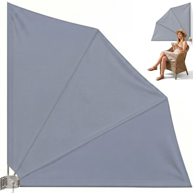 DEUBA Balkonfächer Anthrazit klappbar aus Stahl und Polyester B/H: 140 x 140 cm - Bild 1