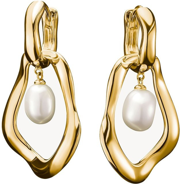 Thomas Sabo Creolen mit Perlen-Anhänger, 925 Silber, vergoldet, Damen - Bild 1
