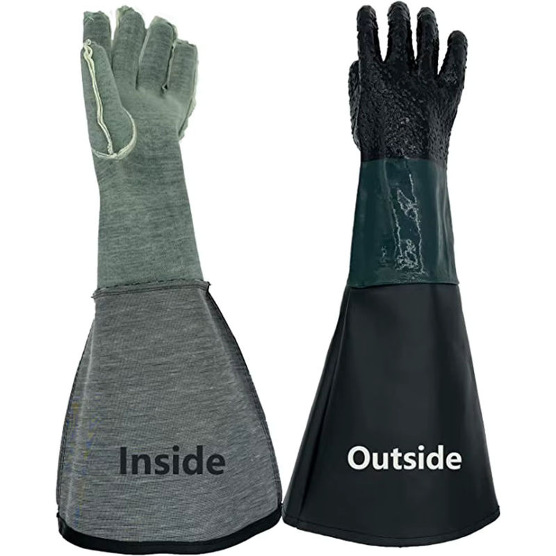 DAZZLEEX Sandstrahlen Handschuhe Schwarz, B/T/H: 60,0 x 28,0 x 23,6 Zoll - Bild 4
