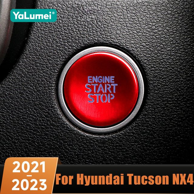 YaLumei Schutzabdeckung für den Start-Stopp-Knopf mit Ein-Klick-Bedienung als Zierblende für die Motorzündungsplatte passend für Hyundai Tucson NX4 Hybrid N Line 2021 2022 2023 - Bild 1