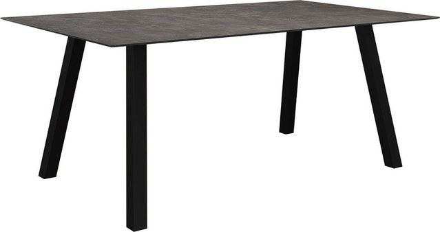 Stern Tisch Interno mit Silverstar 2.0 Stone Platte, Aluminium Vierkantrohr, Schwarz Matt, B/T/H: 180 x 100 x 75 cm - Bild 1