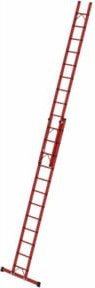 MUNK Vollkunststoff Schiebe- und Seilzugleiter als 2-teilige Standtraverse mit 2 x 12 Sprossen in Rot - Bild 1