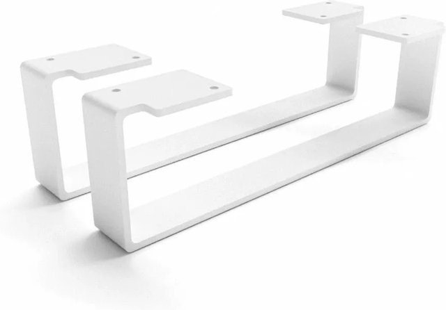 HEVVA Möbelfüße LUXEMBURG 2er Set Weiß, Höhe: 10 cm, Tiefe: 35 cm - Bild 1