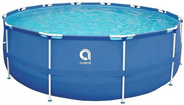 Aufstellpool 55 AVENLI Rund in Sirocco Blue mit Stahlrahmen, Durchmesser: 360 cm, Höhe: 76 cm - Bild 1
