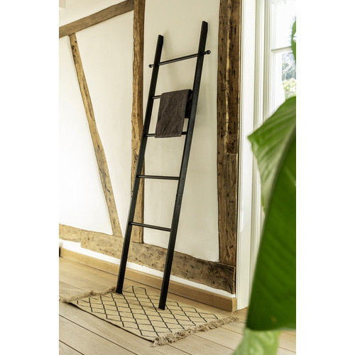 WENKO Handtuchleiter Suri Bambus Schwarz Matt B/T/H: 43 x 33 x 170 cm - Bild 2
