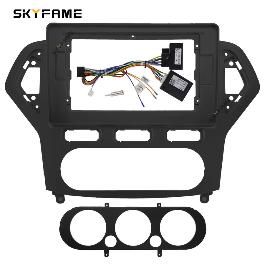 SKYFAME Auto-Rahmenadapter mit Canbus-Box Decoder für Android Radio Armaturenbrett-Einbausatz passend für Ford Mondeo 4 MK4 und Galaxy - Bild 2