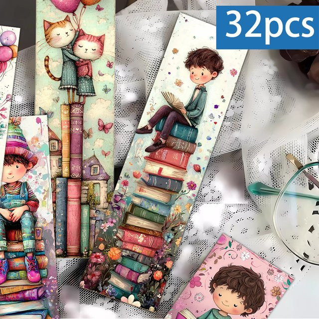 32 Stück kreative Lesezeichen aus Papier in Multicolour für Lehrergeschenke und Schulanfang - Bild 1