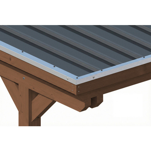 SKANHOLZ Carport Emsland aus Fichte mit Stahl-Dachplatten und Regenrinne, Farbe: Braun/Anthrazit, B/T: 609 x 604 cm - Bild 3
