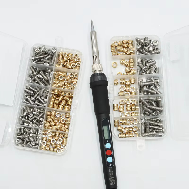 YMAX Messing-Einsatzmuttern Set für 3D-Druck in Gold, Wärmeset-Einsätze M2, M3, M4 zum Einsetzen mit Lötkolben - Bild 2