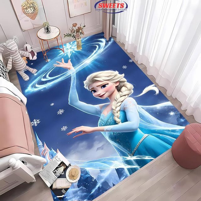 Disney Frozen Elsa Magischer Eis Teppich für das Kinderzimmer, Blau, B/T: 60 x 40 cm - Bild 1
