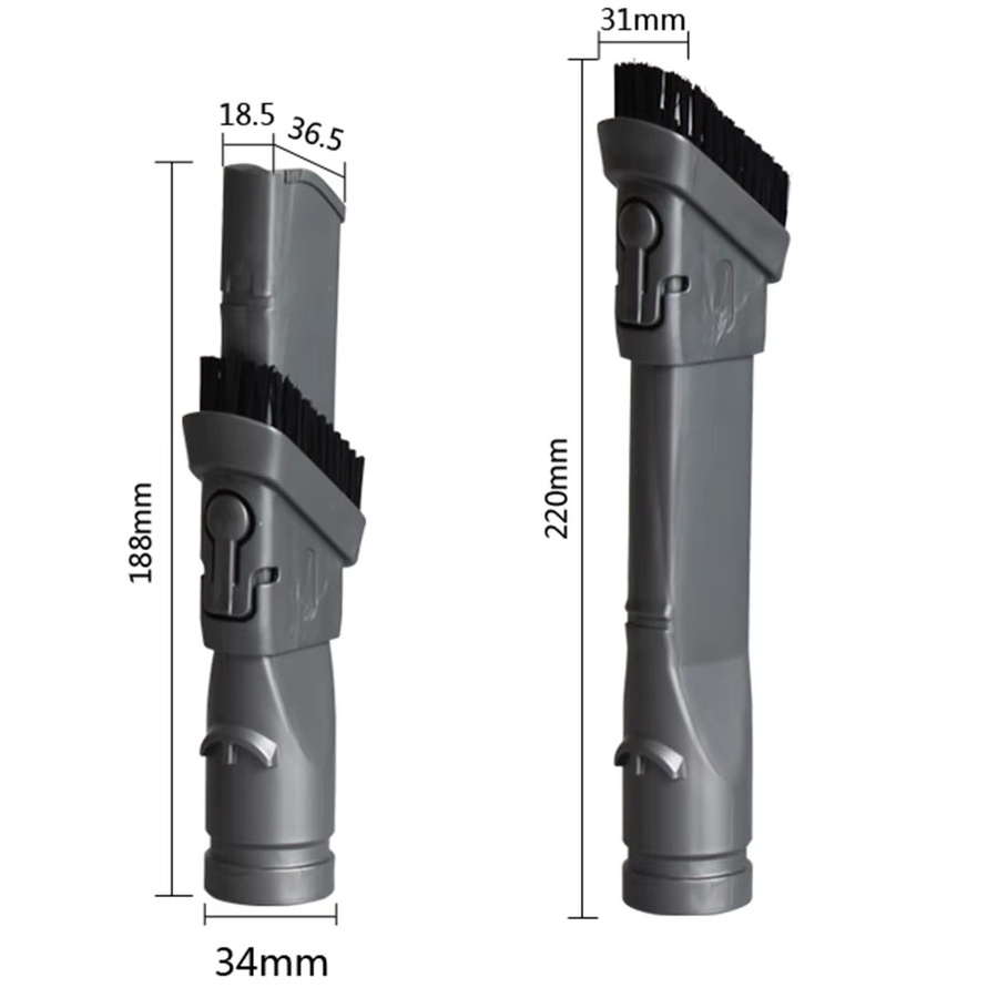 2 in 1 Spitzenbürste und Spaltwerkzeug für Dyson Staubsauger, Grau - Bild 2