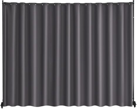 VEVOR Raumteiler Paravent mit Rollen als Sichtschutz, Grau, B/T/H: 308,5 x 45 x 245,5 cm - Bild 1