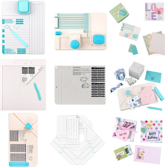 Mehrzweck Scoring-Stanzbrett für DIY Scrapbooking und Papierkarten in Weiß - Bild 1