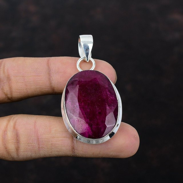Jewel Paradise Anhänger, Kaschmir-Rubin, 925 Silber, oval, Damen - Bild 1