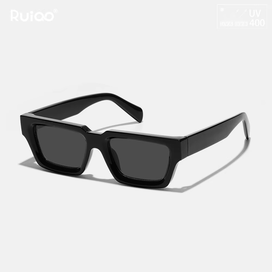 Ruiao Sonnenbrille, Rechteckig, Vollrand, Schwarz, Unisex, Kunststoff - Bild 4