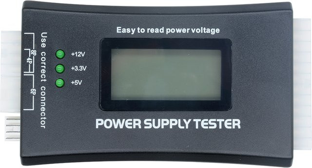 Gaqqee Computer-Netzteil-Testgerät mit LCD-Display für 20/24-polige ATX-Netzteile in Schwarz - Bild 1