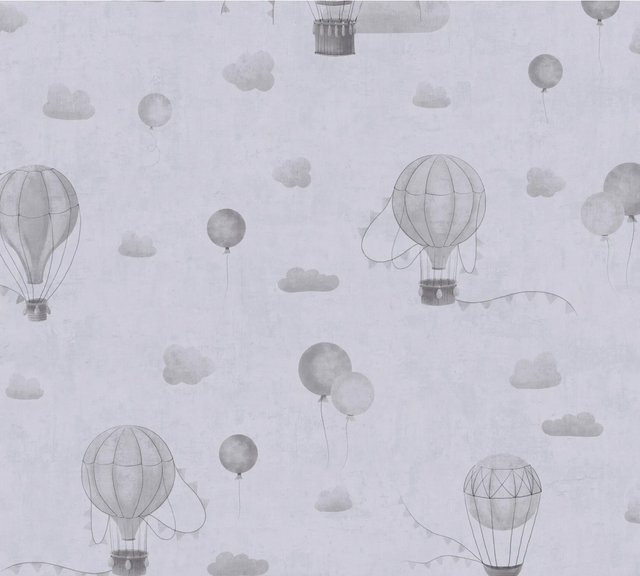 A.S. Création Vliestapete Ballons in Grau mit abstraktem Muster für Kinderzimmer, B: 0,53 m, L: 10,05 m - Bild 1