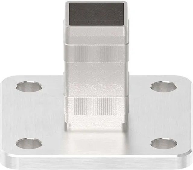 FeNau Wand- und Bodenanker aus Edelstahl V2A in Silber für Rohr 40 x 40 x 3,0 mm mit Platte 100 x 100 mm und Rändelung - Bild 1