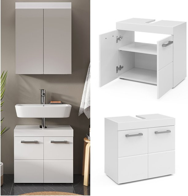 Vicco Waschtischunterschrank Luna Skandi Weiß B/T: 60 x 56 cm - Bild 1