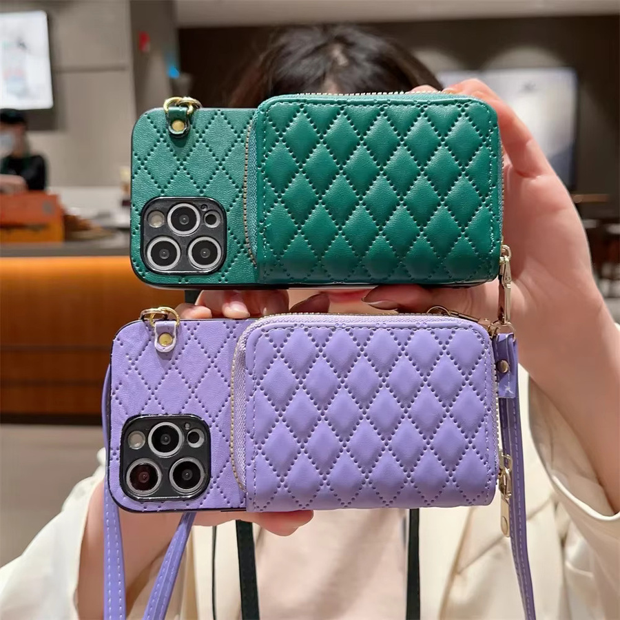 Handyhülle als Crossbody-Tasche und Brieftasche aus Leder mit Reißverschluss und Kartenfach für iPhone, Farbe: Weiß - Bild 3