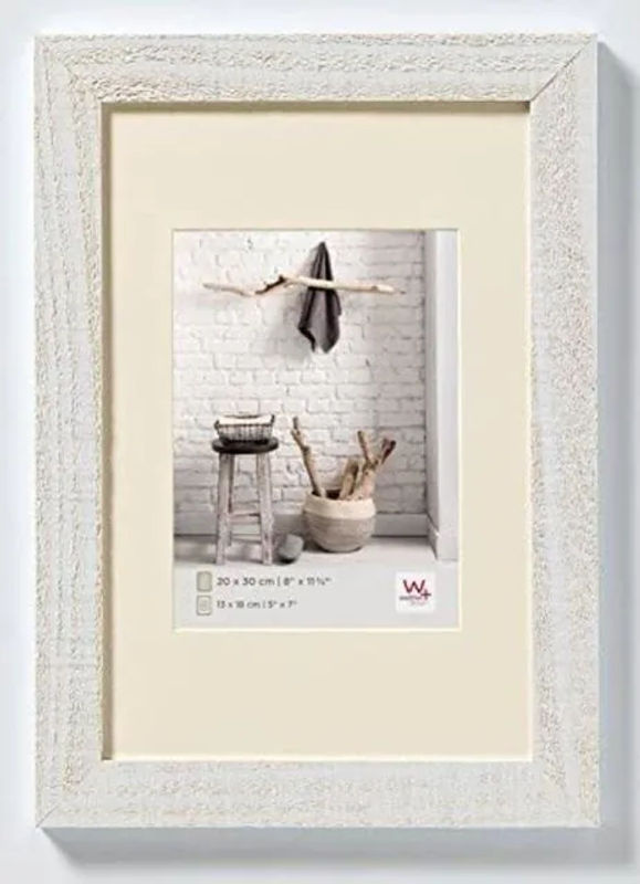Walther Design Bilderrahmen aus Holz in Weiß mit Passepartout für die Wandmontage oder Tischaufstellung, Format: 20 x 30 cm - Bild 2