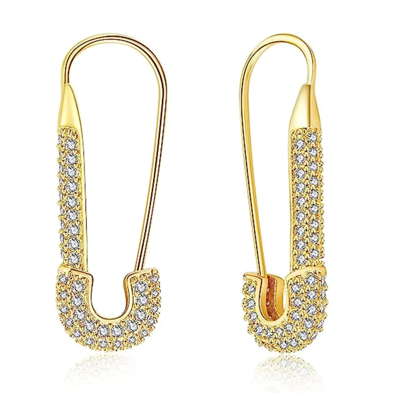 Huitan Creolen, Gold, Zirkonia, Damen - Bild 2