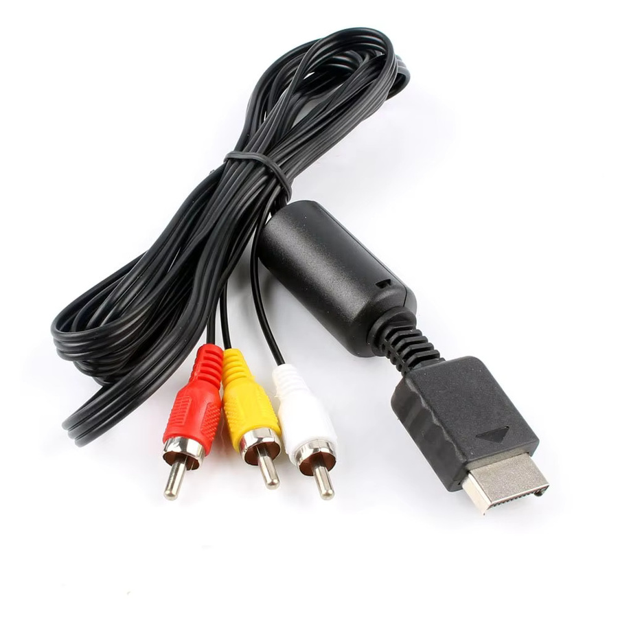 TECTINTER AV-Audiokabel Game Composite mit 3 RCA Steckern aus Kupfer, 1,8 m, Schwarz/Mehrfarbig, für Sony PlayStation PS1, PS2 und PS3 Konsolen - Bild 4