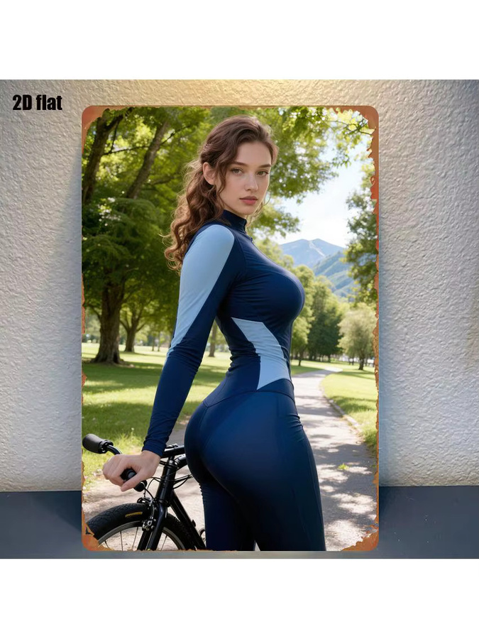 CIFBUY Wandkunst aus Metall mit Fahrradmotiv, Dekoschild für Zuhause, Garage oder Café, Breite: 20,3 cm, Höhe: 30,5 cm - Bild 2