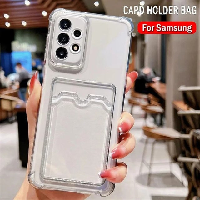Transparente Brieftasche Karte Halter Schutzhülle für Samsung Galaxy S25 S24 S23 S22 S21 Ultra Plus FE A54 A53 A14 A34 A32 A13 A52 A72 - Bild 1