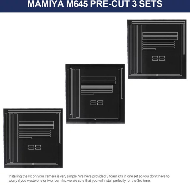 eTone Ersatz-Reparatursatz für Dichtungsschaumschwamm in Schwarz für Mamiya M645, M645 J und M645 1000S - Bild 1