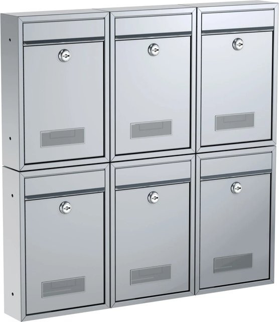 BASI Briefkasten Set Basi 6x BK 100M in Matt Silber - Bild 1